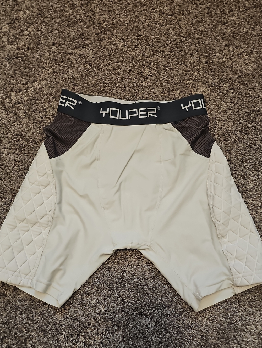 Kids Padded Compression Underwear - Cream/Black